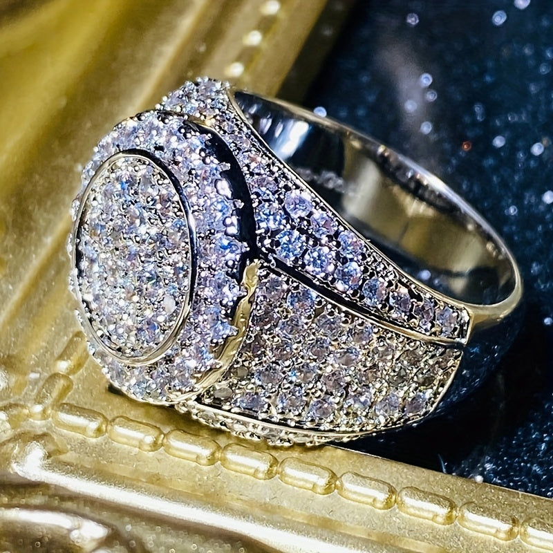 RYYM Round Wide Face Zirconia Ring - Unisex