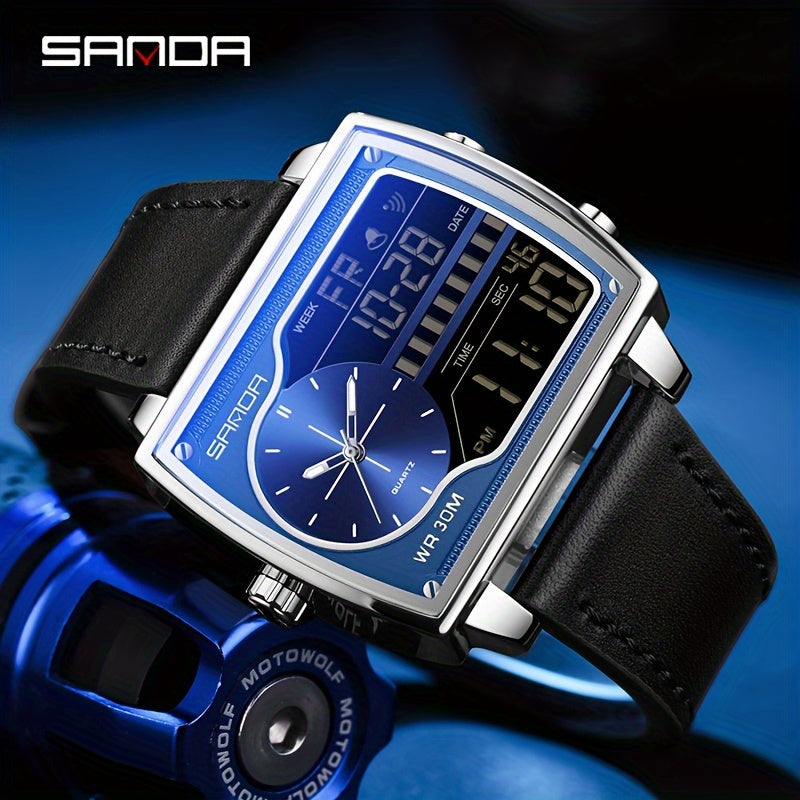 OFNS Men's Digital Watch - Multifunctional Electronic Timing Square