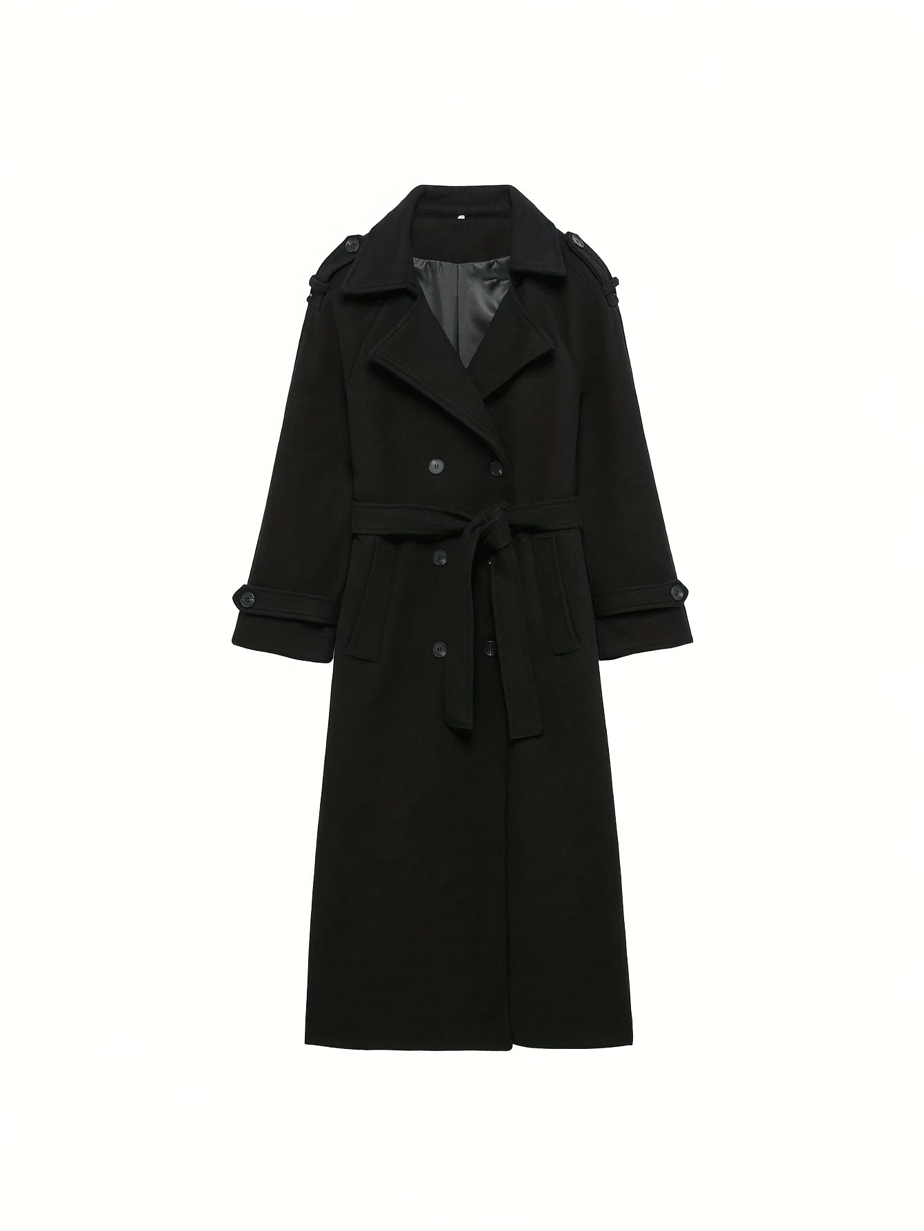 Women's Elegant Double-Breasted Windbreaker - Belted Trench Coat