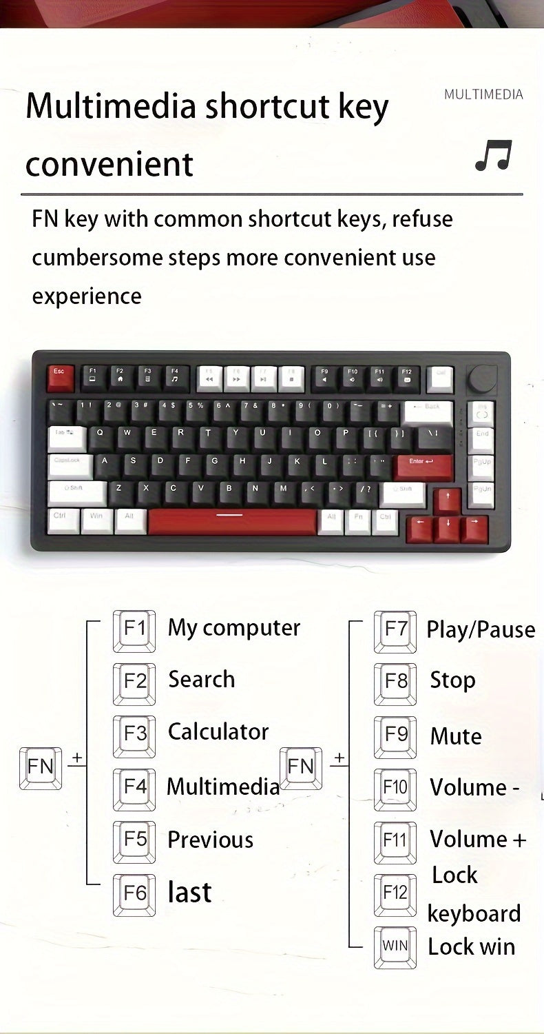 MAGEGEE Compact 75% Mechanical Gaming Keyboard - Ice Blue Backlit