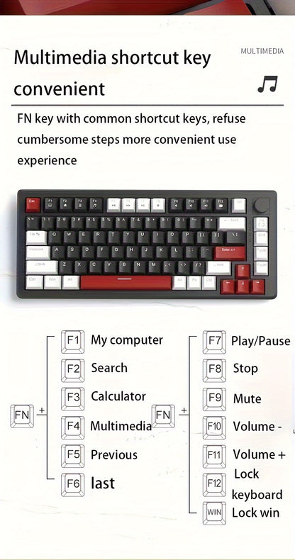 MAGEGEE Compact 75% Mechanical Gaming Keyboard - Ice Blue Backlit