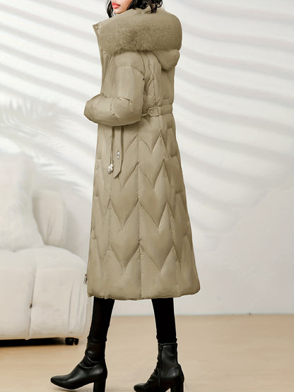 Damenmantel in Übergröße, knielang, neue Wintermode, schmal geschnitten, mit Kapuze und dickem Futter, Winterjacke für Damen in Übergröße, leichte Wintermäntel für Damen mit Taschen, Jacke für Damen in Übergröße