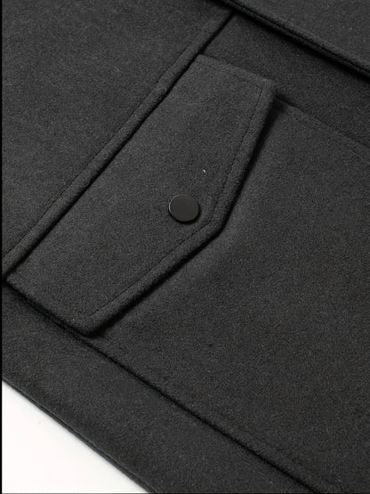 Men's Autumn/Winter Tweed Coat - Business Double-Breasted Wool