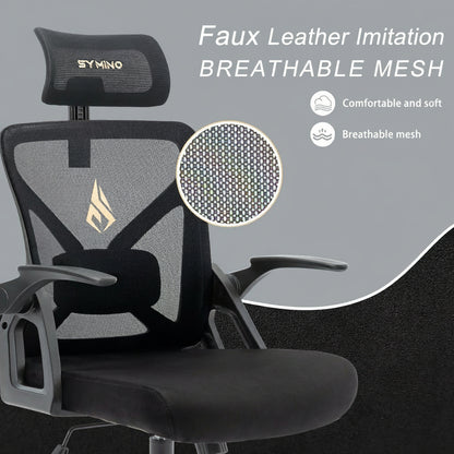Symino Ergonomic Office Chair - Adjustable Headrest & Lumbar Support