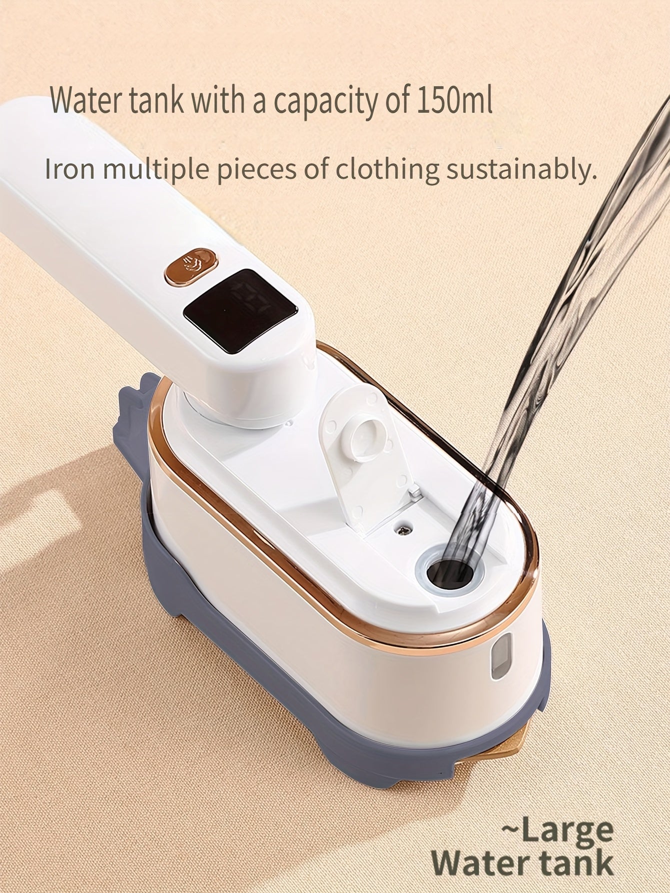 Handheld Steamer with Iron - 3-Speed 180° Rotatable 2-in-1