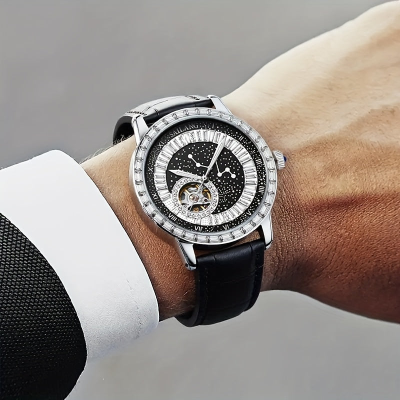 VerdeMontre Black Swan Watch - Rhinestone Luminous Unisex