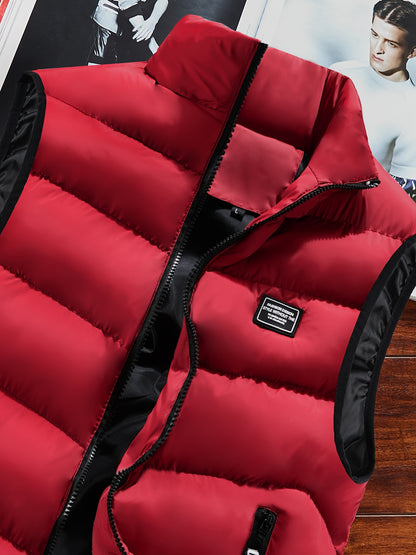 Men's Sleeveless Vest - Warm Zippered Stand Collar