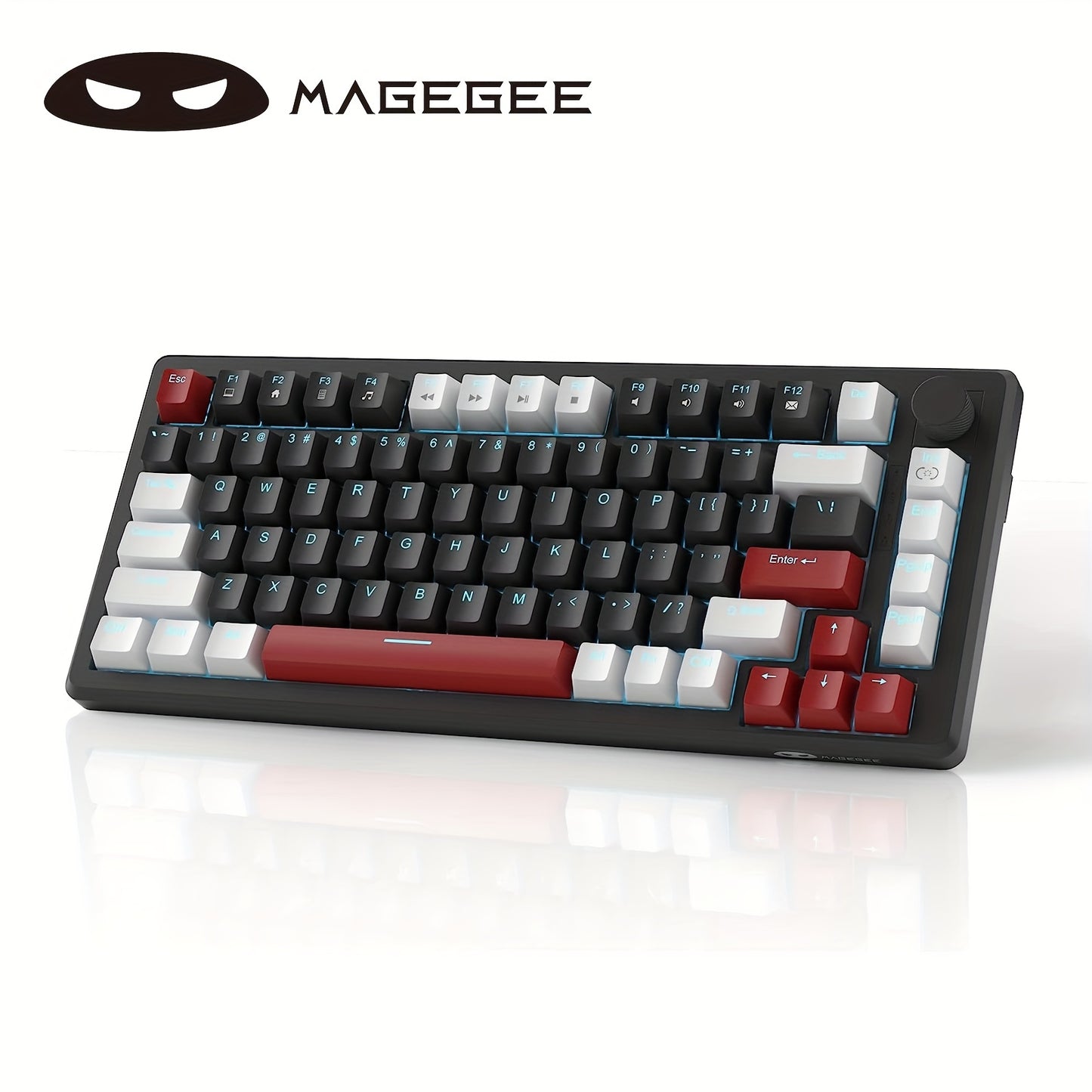 MAGEGEE Compact 75% Mechanical Gaming Keyboard - Ice Blue Backlit