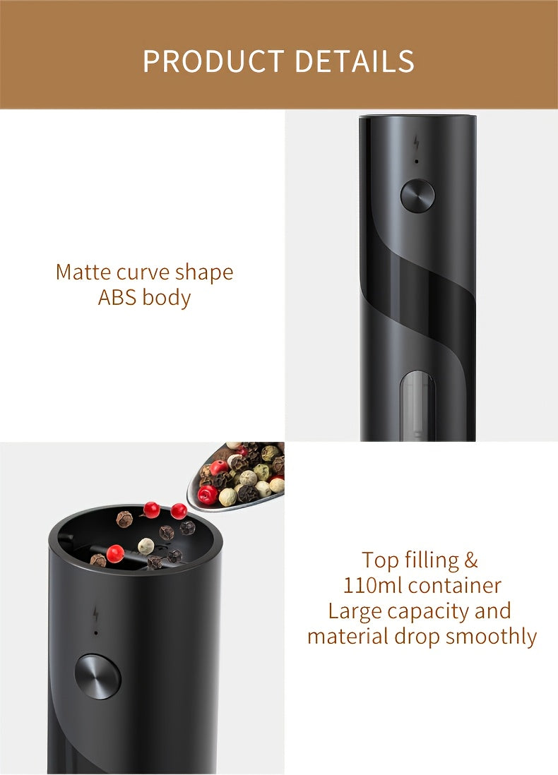 Electric Salt & Pepper Grinder - Rechargeable USB LED