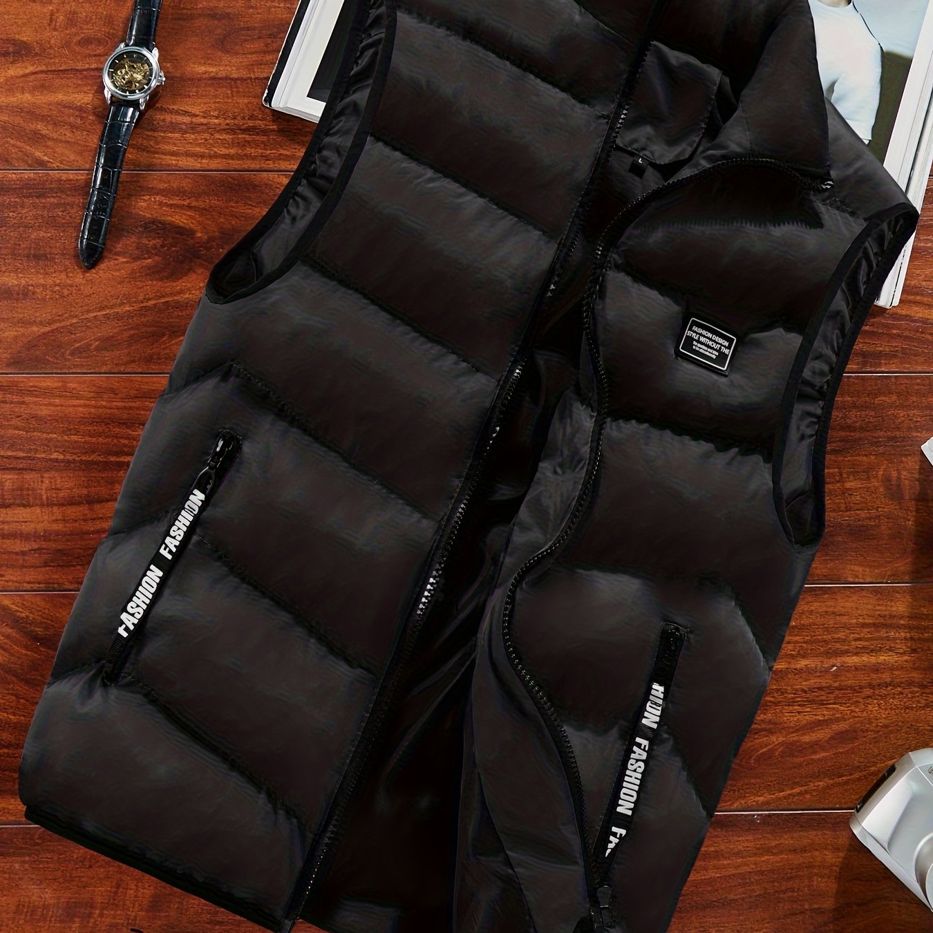 Men's Sleeveless Vest - Warm Zippered Stand Collar