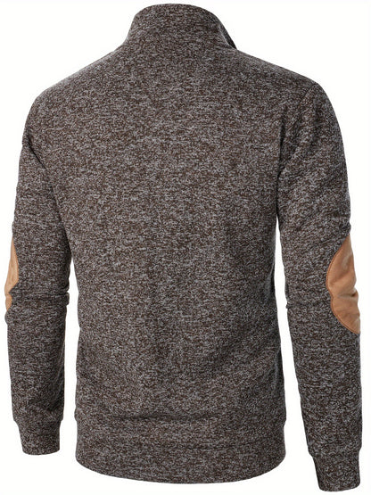 Men's Stand-Collar Casual Sweatshirt - Autumn Winter Long Sleeve