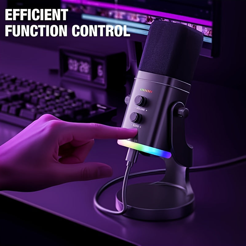 XLR/USB Dynamic Microphone - RGB Gaming Streaming Mic