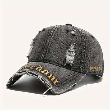 Baseball Cap - Washed Distressed with Embroidery