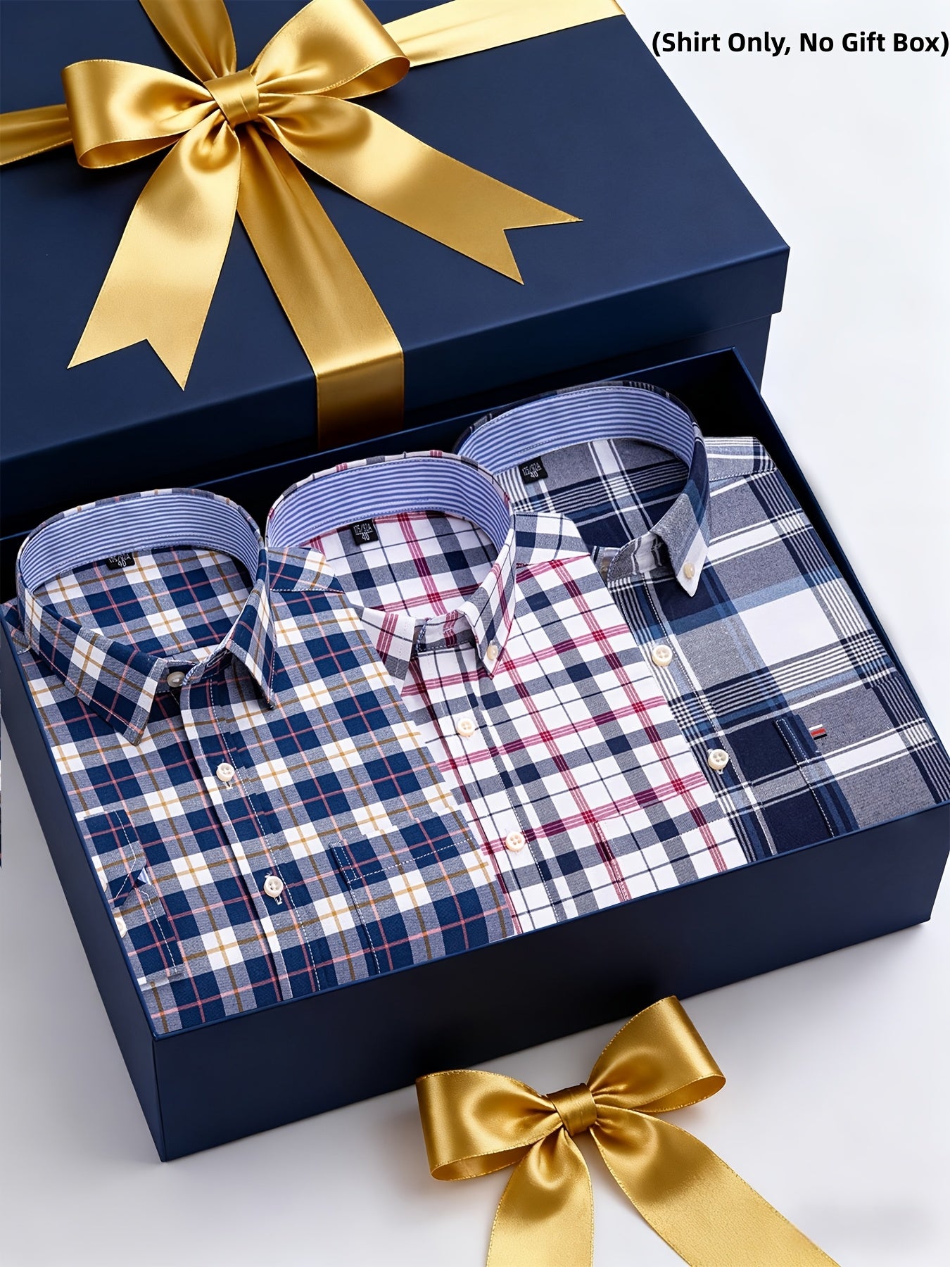 Men's 3-Pack Long Sleeve Oxford Shirts - Embroidered Chest Pockets