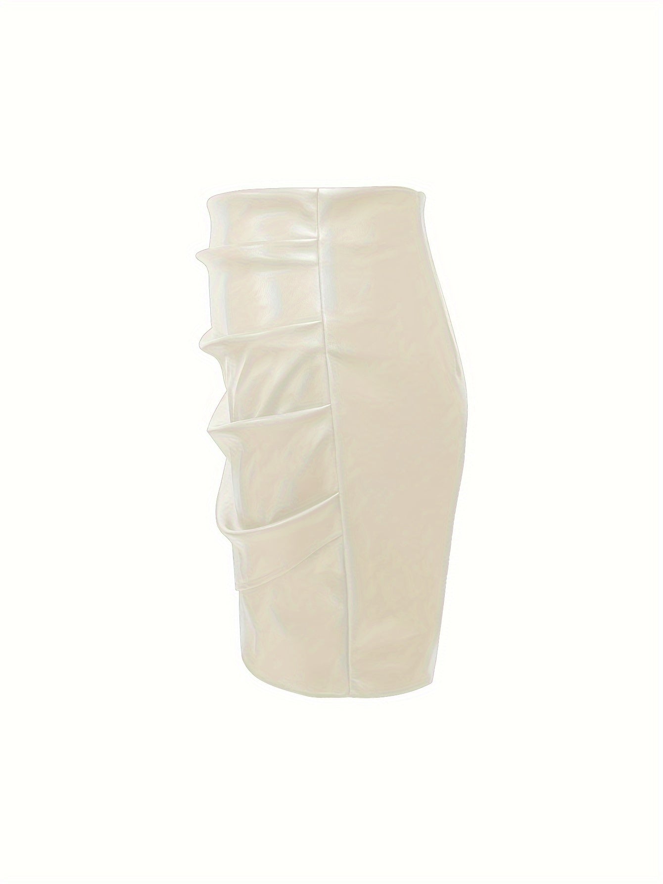 Women's Elegant PU Leather Skirt - Solid Color Half Skirt