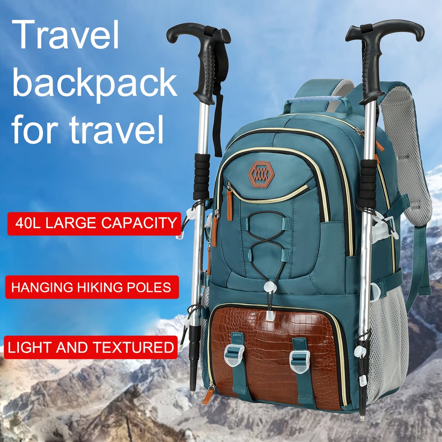 ENOSHI 40L Large Backpack - Laptop Shoe Storage Travel Hiking