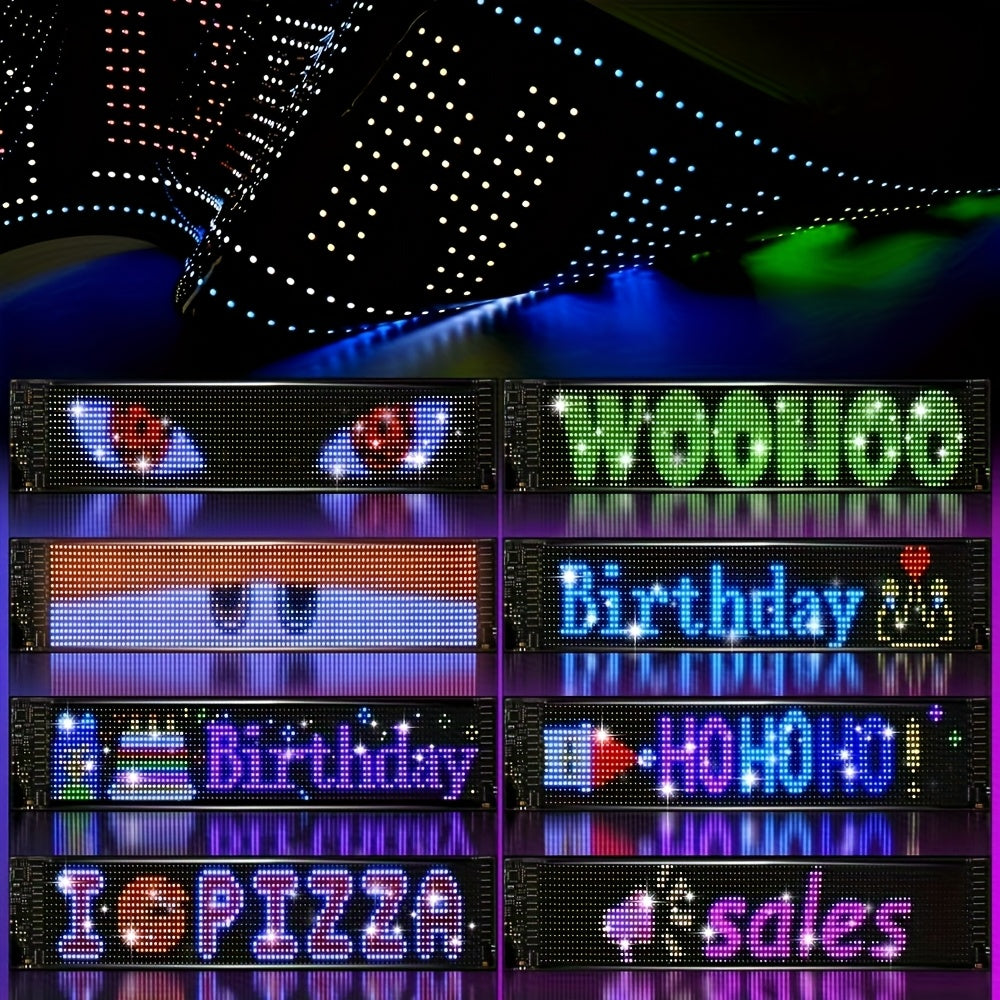 LiHangStar 2pcs Programmable LED Sign 59.5x12cm - USB App-Controlled