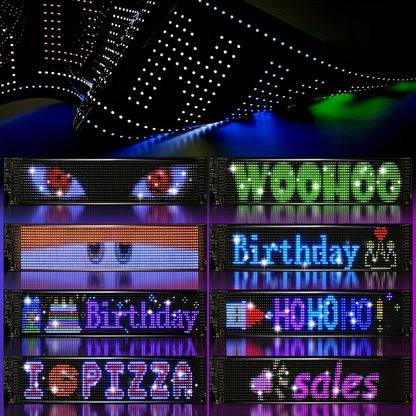 LiHangStar 2pcs Programmable LED Sign 59.5x12cm - USB App-Controlled