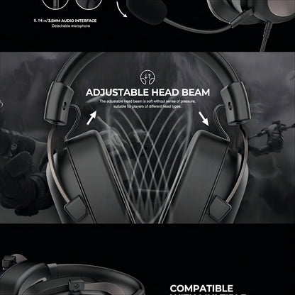 HAVIT Headset - Protein Leather Earmuffs with Detachable Mic