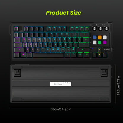 MRSVI 78-Key Mechanical Gaming Keyboard - 6 LCD Programmable Keys RGB