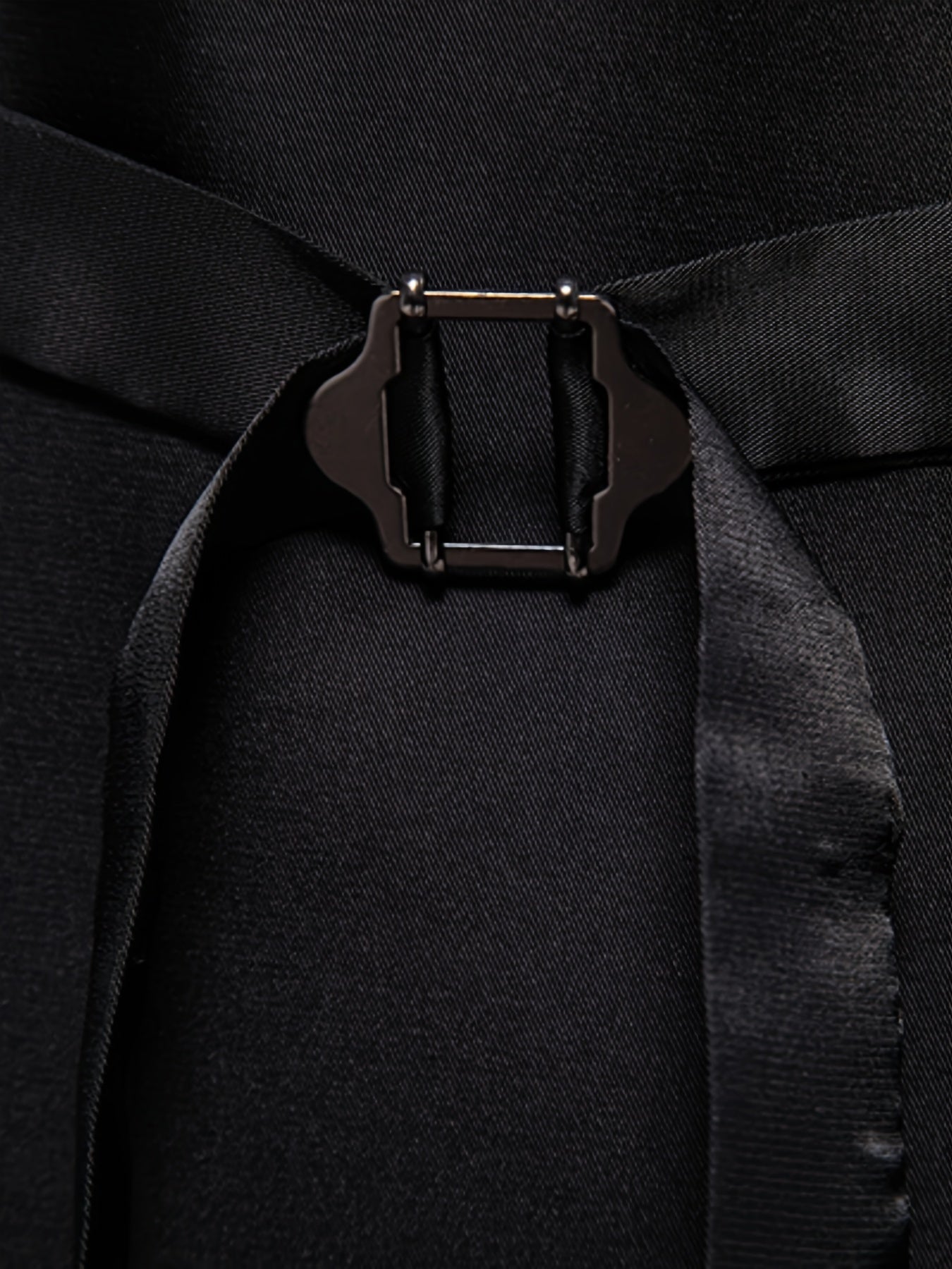 Men's Herringbone Tweed Vest - Single-Breasted Chain Detail Brown