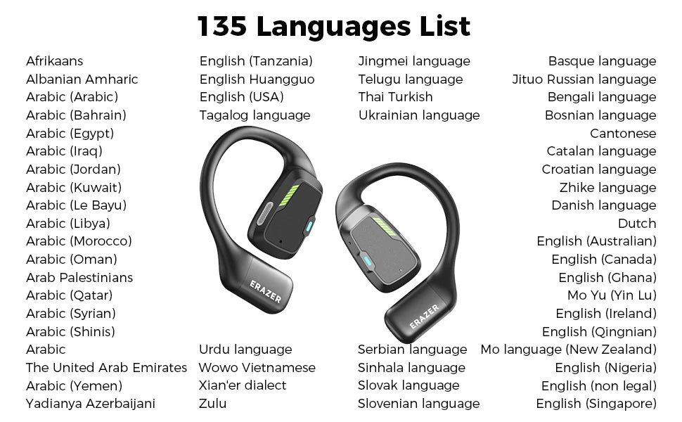 Erazer XP6 – AI Translator Wireless Gaming Earbuds