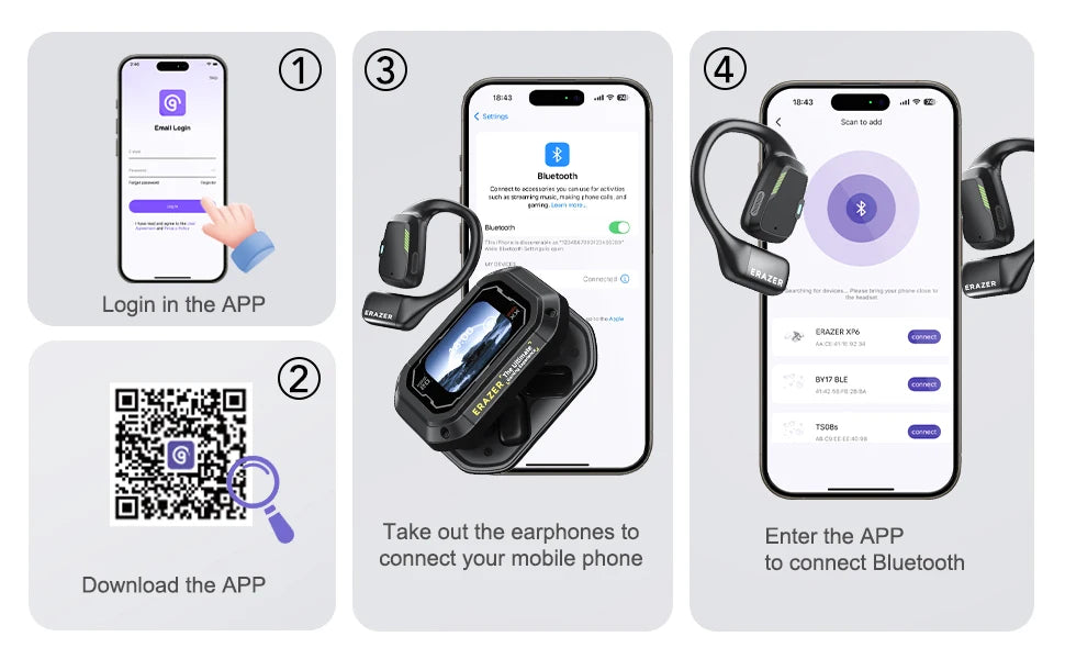 Erazer XP6 – AI Translator Wireless Gaming Earbuds