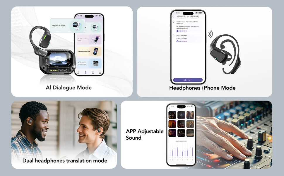 Erazer XP6 – AI Translator Wireless Gaming Earbuds