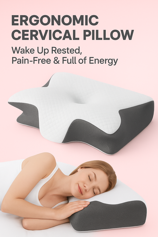 Ergonomic Neck Pillow for Side, Back, and Stomach Sleepers