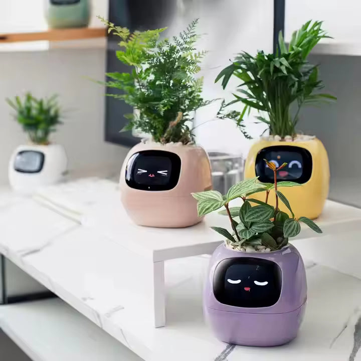 AI Pet LumiPot – Interactive Plant Pot, Smart Planter, Robot Flower with Feelings