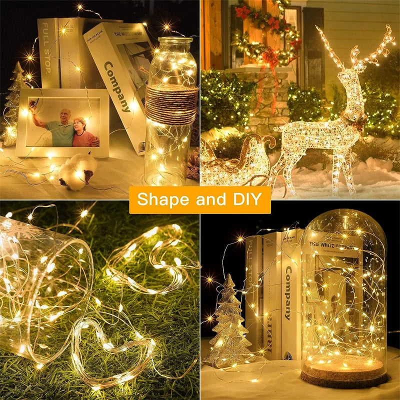 Fairy String Curtain LED Lights – 8 Modes, Remote & USB