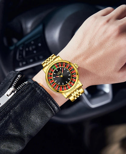 LIGE Luxury Roulette Watch - Creative Game Dial Waterproof Luminous