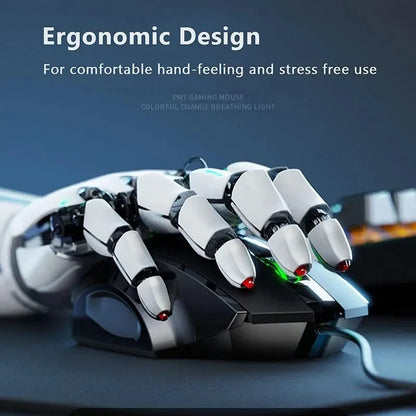 Gaming & Office Mouse – 3200 DPI Silent Click, Macro Programmable