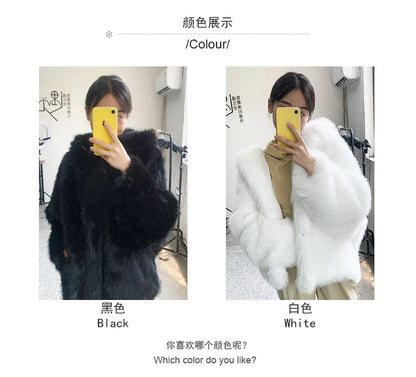 Manteau d'hiver oversize Nerazzurri blanc et noir, chaud, duveteux, en fausse fourrure à capuche, pour femme, collection automne-hiver 2023