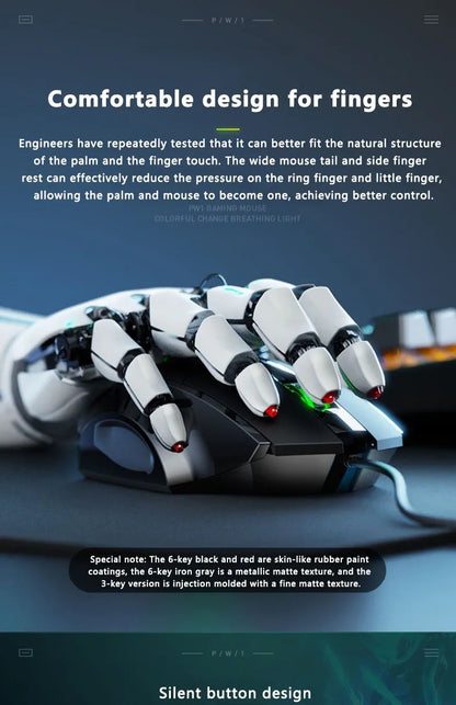 Gaming & Office Mouse – 3200 DPI Silent Click, Macro Programmable