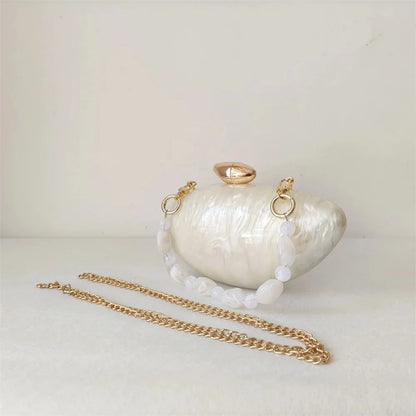 Shell Brand Perlbraune Marmor-Acryl-Box-Clutch, Abendtasche, Hochzeits-Party-Mini-Geldbörse, Abend-Brauthandtasche