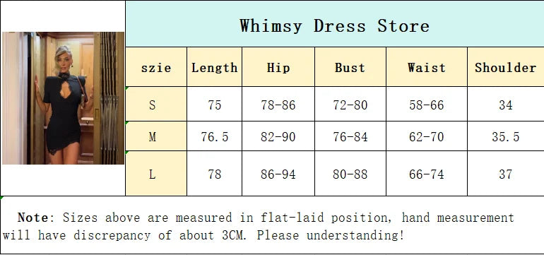 Lady Black Lace Hollow Out Mini Dress Women Elegant Short Sleeve High Collar Slim Dresses 2025 Fashion Evening Party Wares