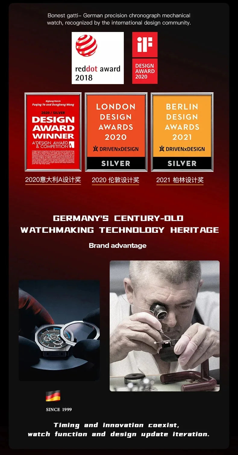 BONEST GATTI Luxury Rotating Roulette Watch