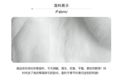 Manteau d'hiver oversize Nerazzurri blanc et noir, chaud, duveteux, en fausse fourrure à capuche, pour femme, collection automne-hiver 2023