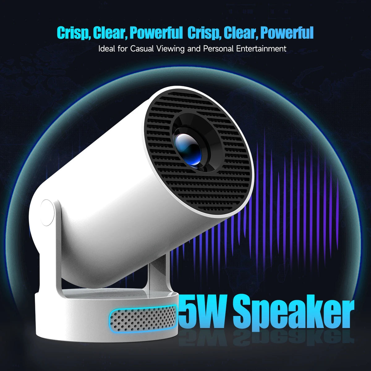 4K Portable Projector – Android 11, 8000 Lumens