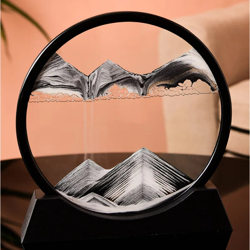 3D Moving Sand Art – Nordic Liquid Hourglass Sandscape Decor