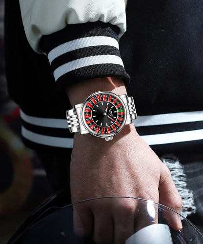 LIGE Luxury Roulette Watch - Creative Game Dial Waterproof Luminous
