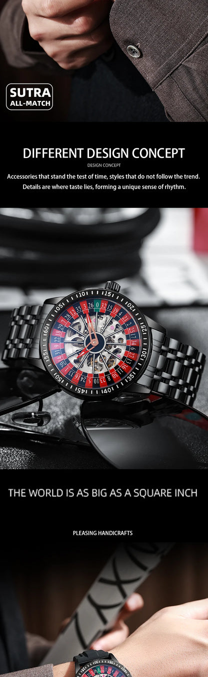 DULUNWE Spinning Roulette Automatic Watch