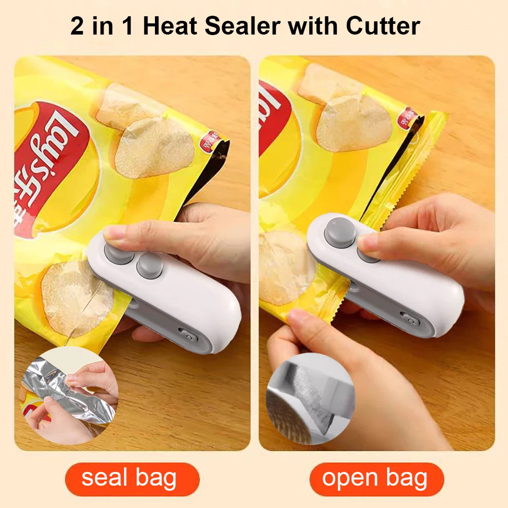 2-in-1 Portable Food Bag Sealer & Cutter