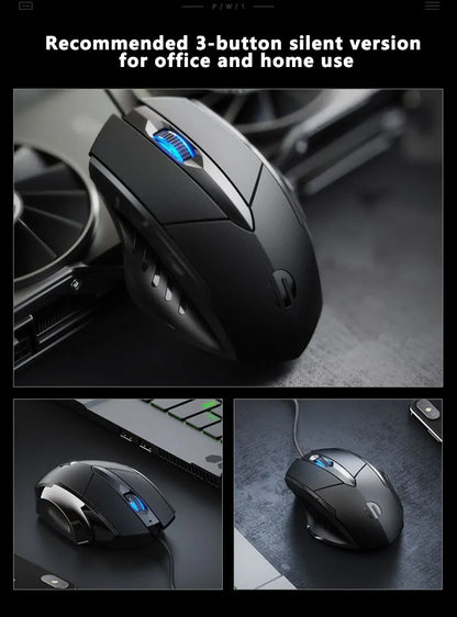 Gaming & Office Mouse – 3200 DPI Silent Click, Macro Programmable