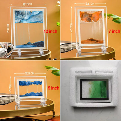 3D Moving Sand Art – Nordic Liquid Hourglass Sandscape Decor
