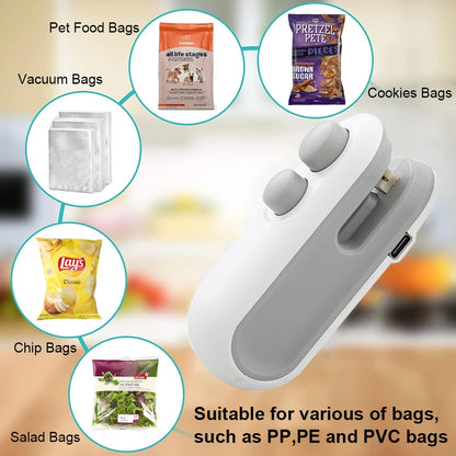 2-in-1 Portable Food Bag Sealer & Cutter