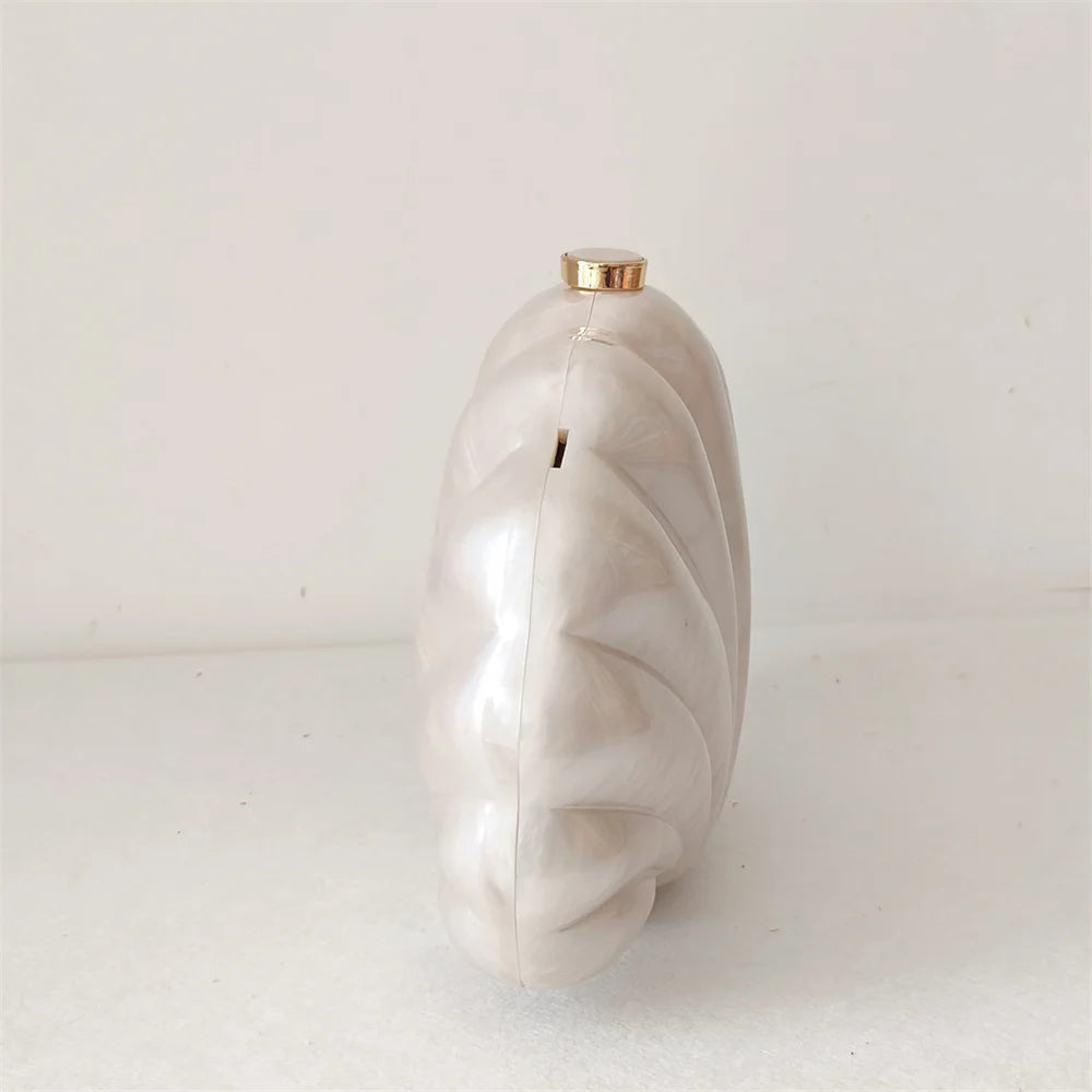 Female Shell Acrylic Box Clutches Lady Gift Evening Bag Party Prom Stones Handbags Luxury Women Wedding Bridal Clutch Purse Bag