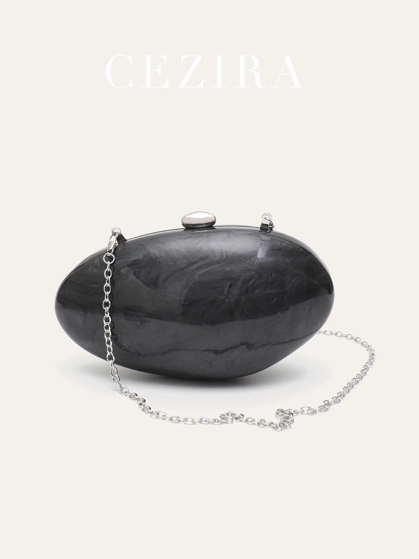 Fashion Women’s Glamorous Elegant Novelty Shell Shaped Clutch Solid Color Acrylic Long Chain Evening Bag Party Dinner Banquet