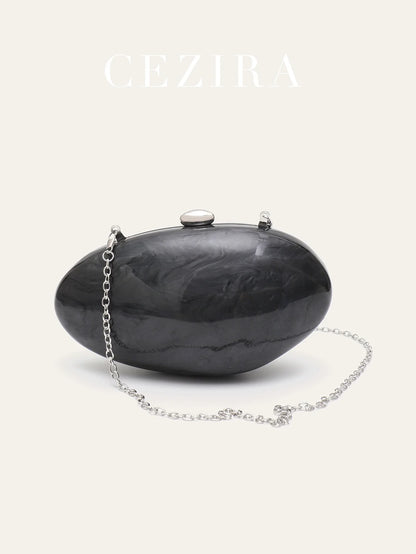 Fashion Women’s Glamorous Elegant Novelty Shell Shaped Clutch Solid Color Acrylic Long Chain Evening Bag Party Dinner Banquet